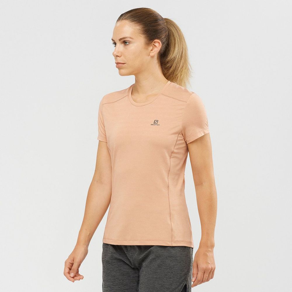 Camisetas Salomon Mujer Beige - Salomon Argentina XA ,430182-CTP